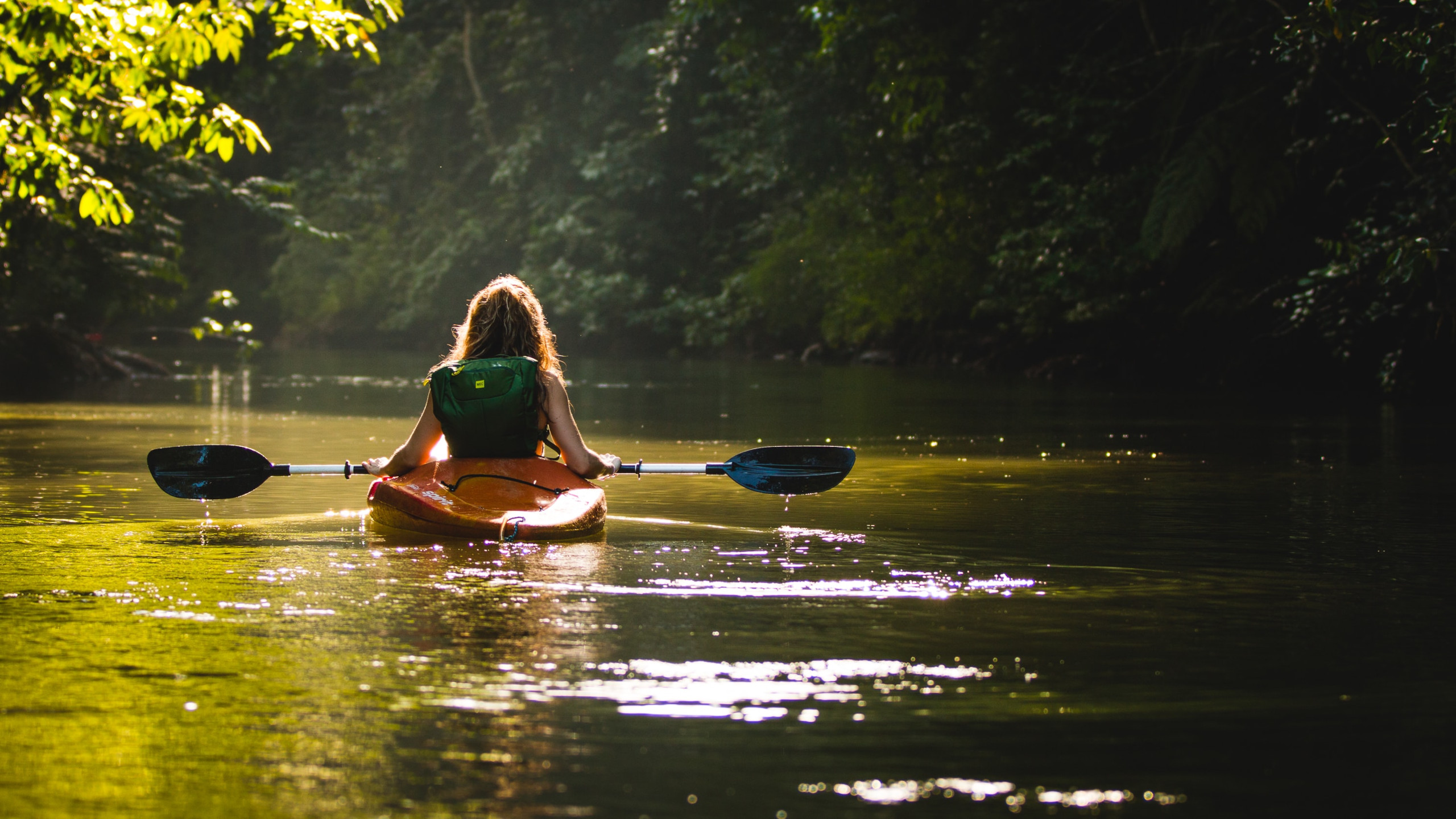 Canoeing on a river